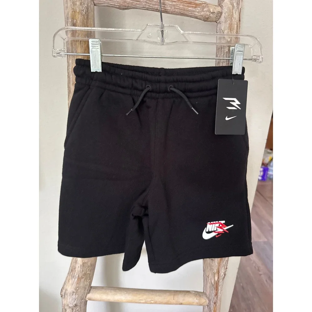 Nike 3BRAND By Russell Wilson Big Boys‎ Fleece Shorts Size SM 8-9 Black NWT